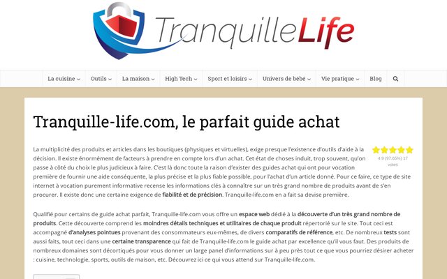 Tranquille life le guide achat