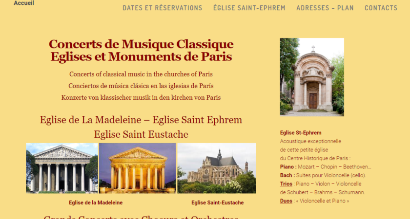 Annuaire des concerts de musique classique à Paris