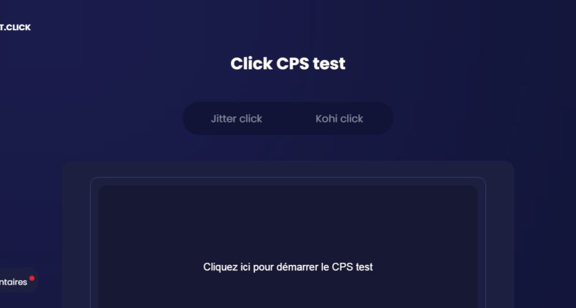 CPS test, calcul de vitesse de clics par seconde