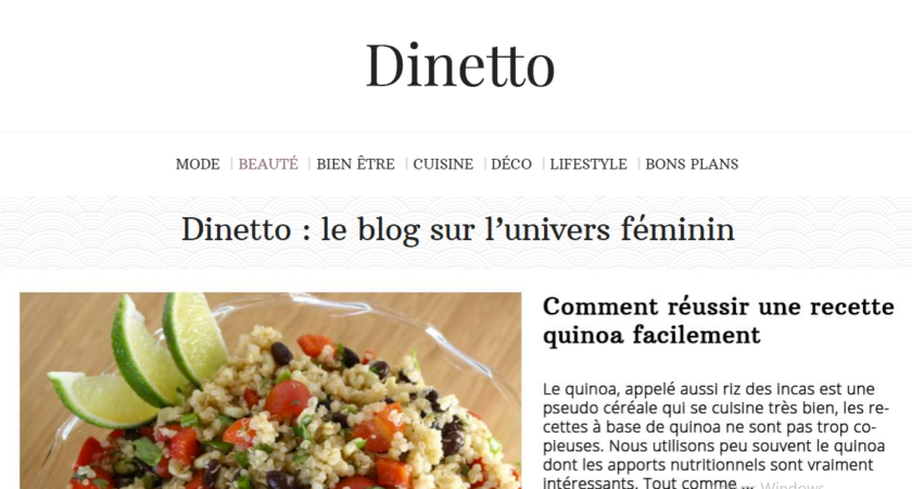 Dinetto : votre blog de bien-être et de beauté