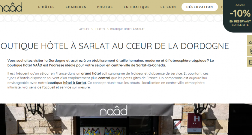 Réservez votre séjour à Sarlat avec la boutique hôtel Naâd
