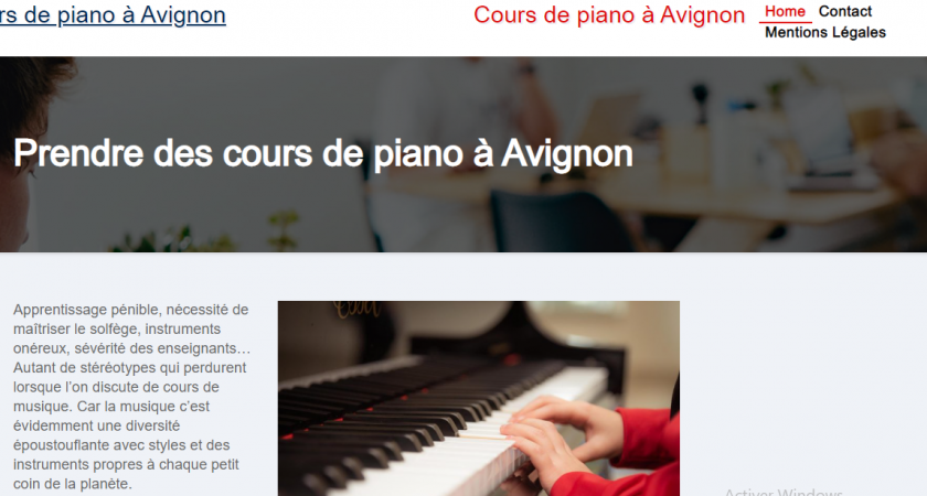 Cours de piano dans la ville d’Avignon
