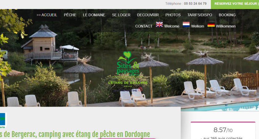 Camping 4 étoiles avec étang en Dordogne