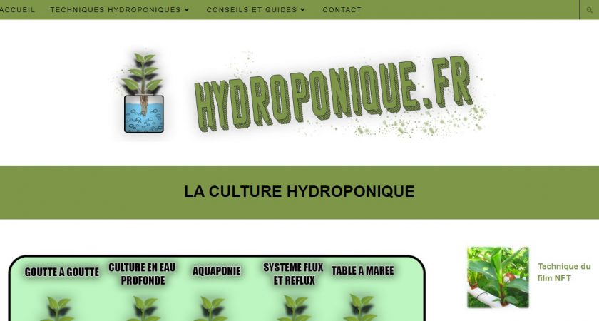 Informations sur la culture hydroponique