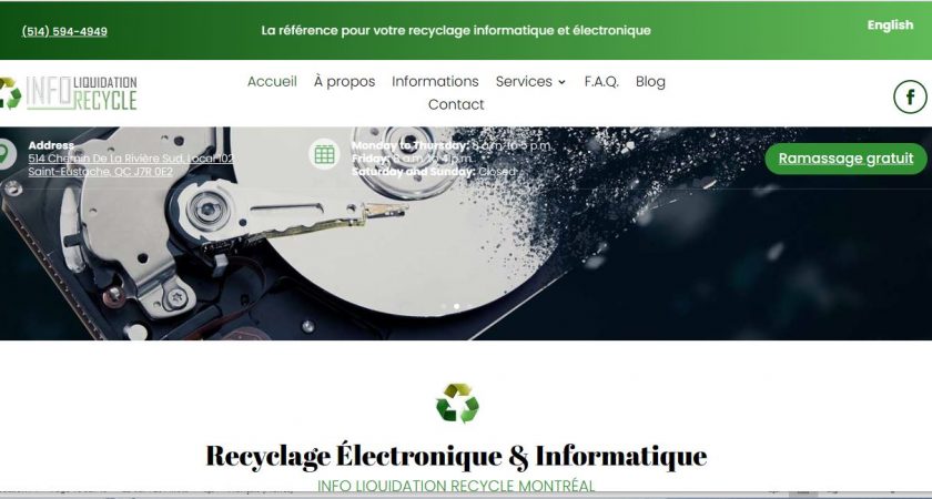 Info Liquidation Recycle, les experts du ramassage et du recyclage informatique, à Montréal