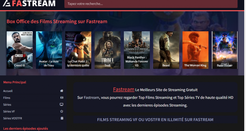 Fastream, site de streaming gratuit