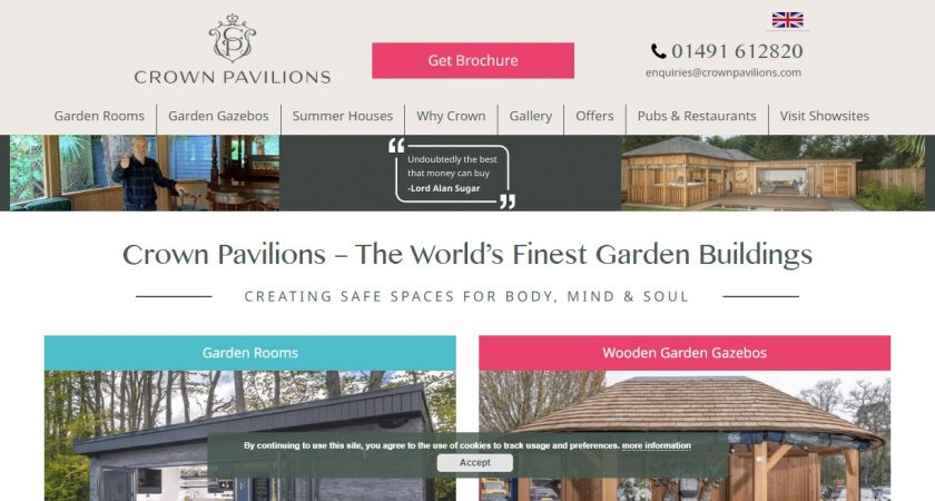 Crown Pavilions, création de bâtiment de jardin