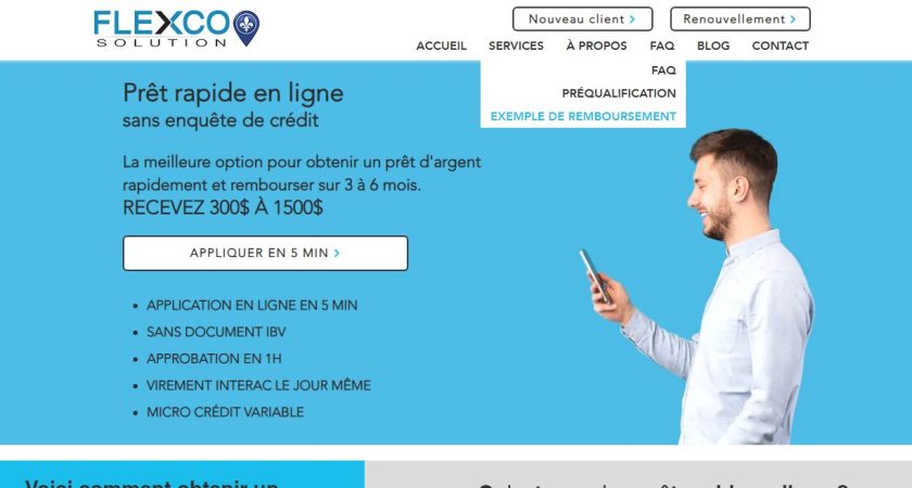 Solution Flexco, société de prêt rapide en ligne au Québec